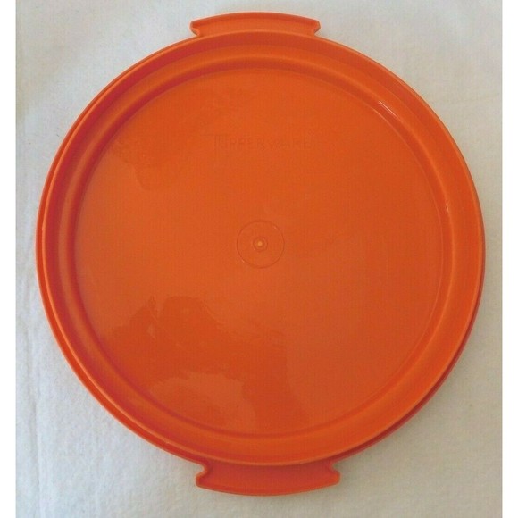 Vintage Tupperware Cake Taker With Handle 684-7 Orange 10” Round - Picture 5 of 7